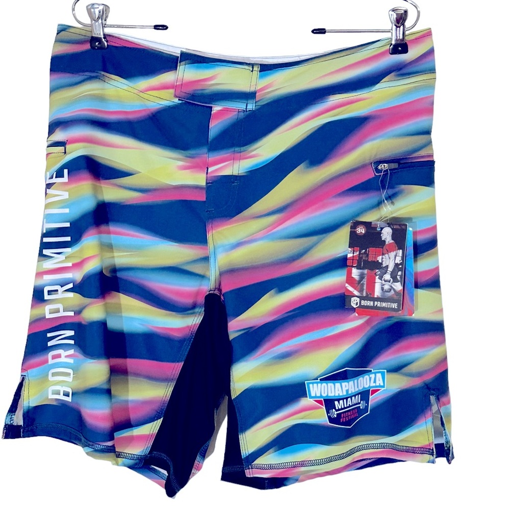 Born Primitive Men’s Board Shorts Wodapalooza Miami Fitness NWT